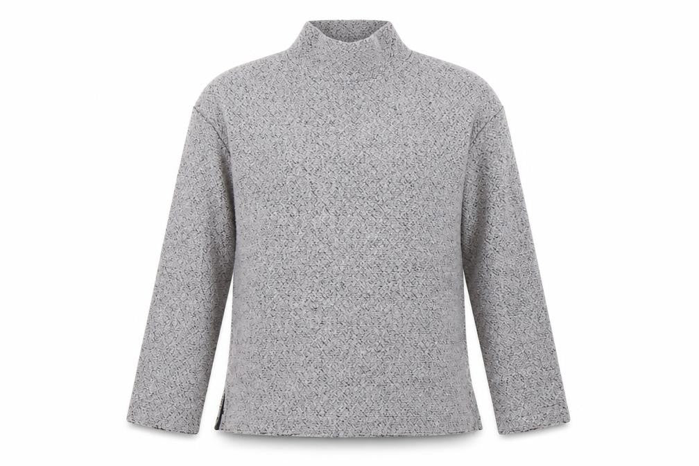 Front view of F&F women’s grey jumper, size UK 12