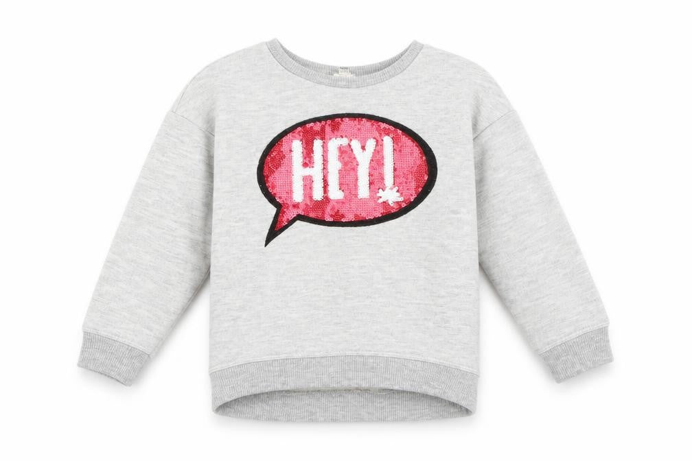 Front view of River Island Baby Grey Geometric jumper, size 18-24, Months