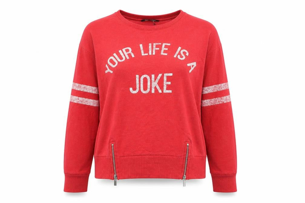 Front view of Select women’s red jumper, size UK 10