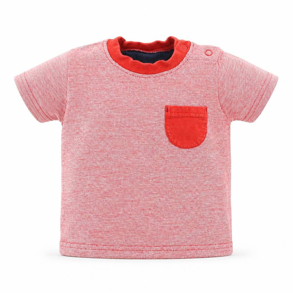 Front view of George boys’ red basic t-shirt, size 0-3, months