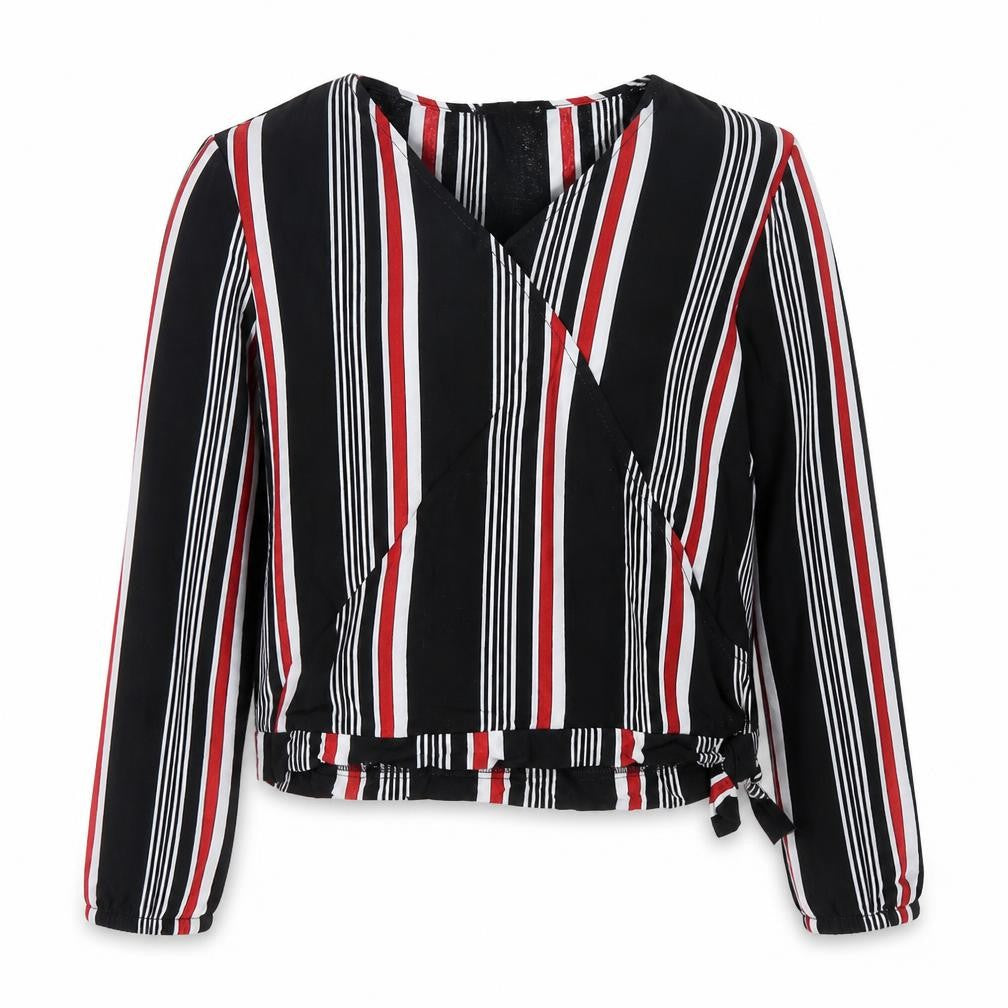 Primark Girls Black Striped  Cropped Blouse Size 10-11 Years