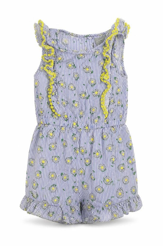 Primark Girls Blue Striped  Playsuit One-Piece Size 2-3 Years