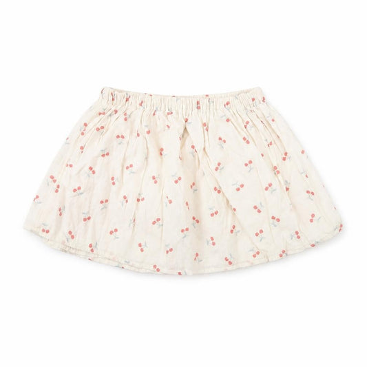 Front view of H&M girls’ ivory spotted flare skirt, size 12, months