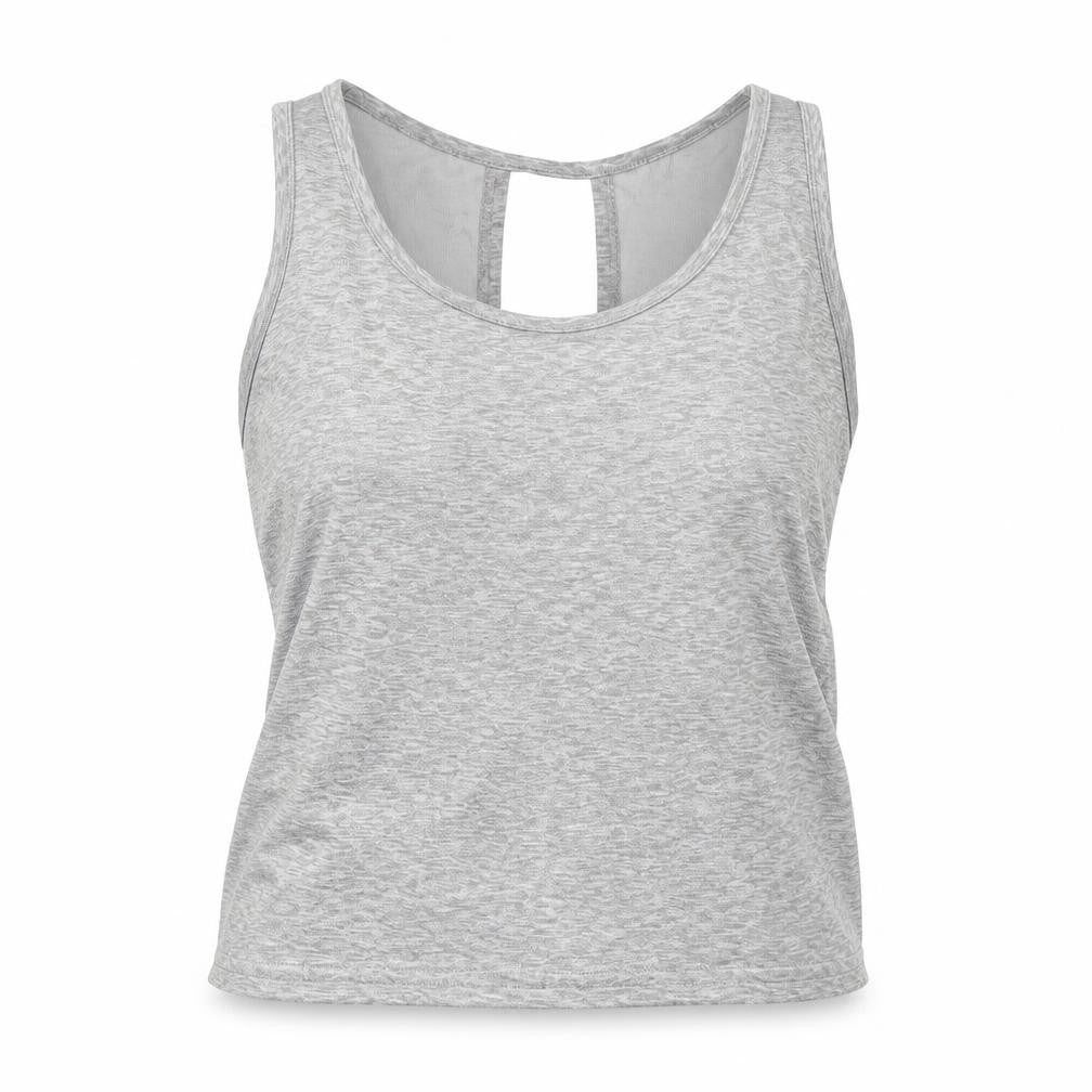Front view of WorkOut women’s grey basic t-shirt, size UK 10