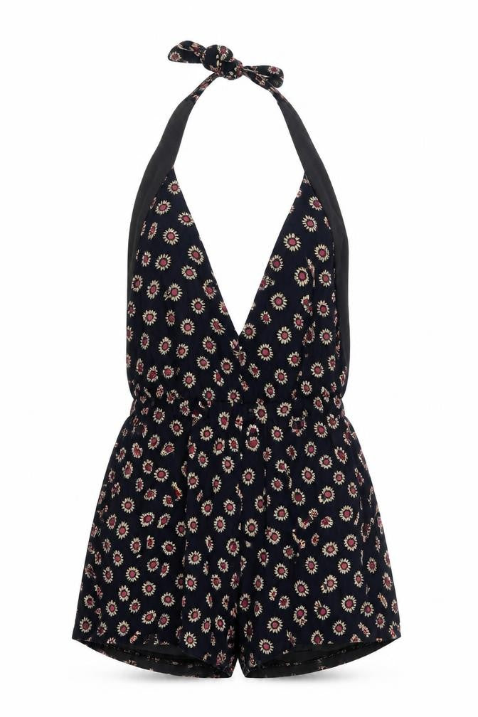 naanaa Womens Blue Floral  Playsuit One-Piece Size 8