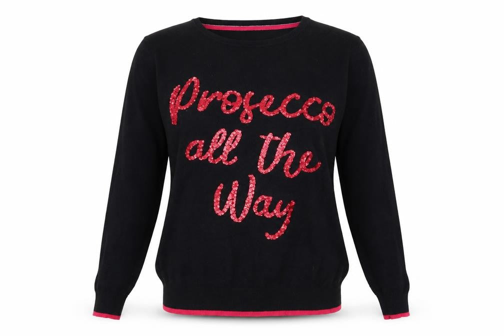 Front view of Papaya women’s black jumper, size S