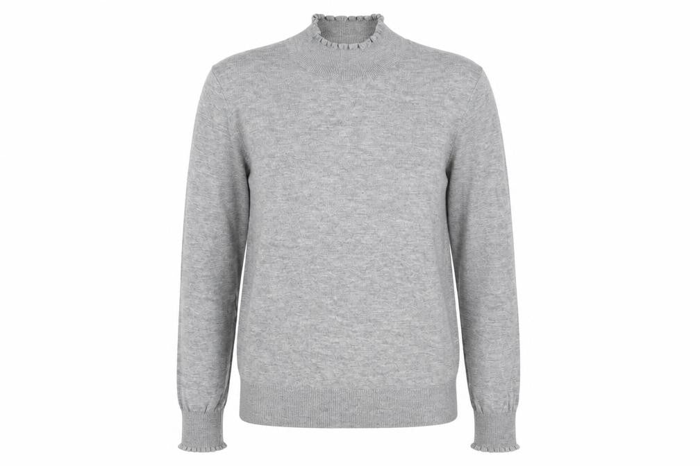 Front view of H&M women’s grey basic t-shirt, size UK 8