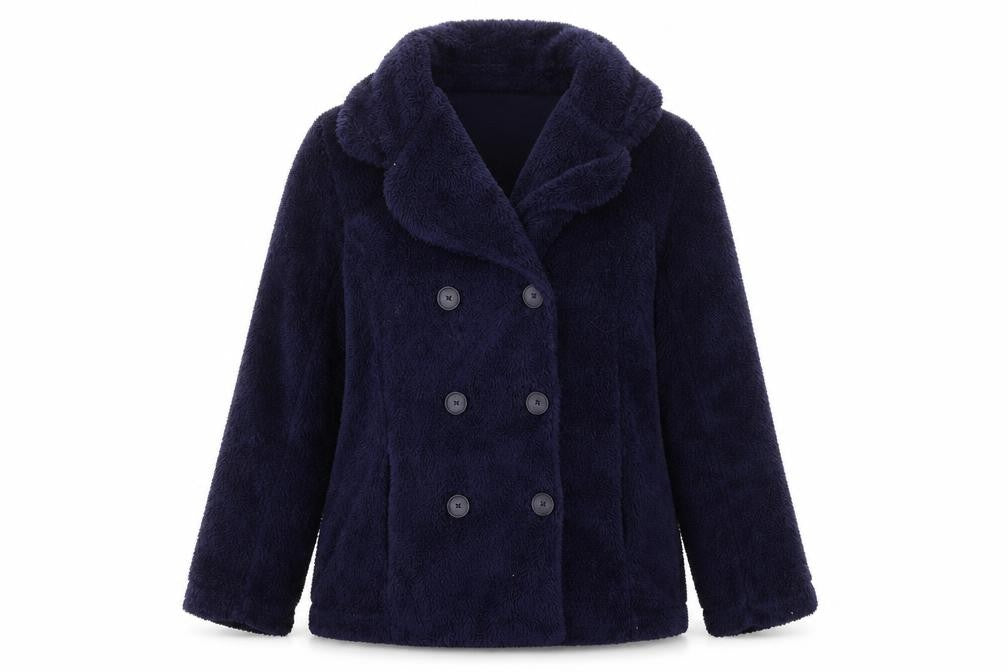 Front view of Cotton Traders women’s blue jacket, size UK 10