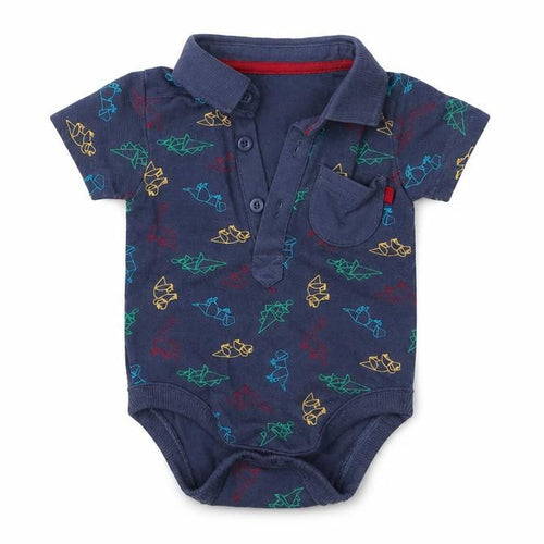 George Boys Blue Geometric  Babygrow One-Piece Size 0-3 Months