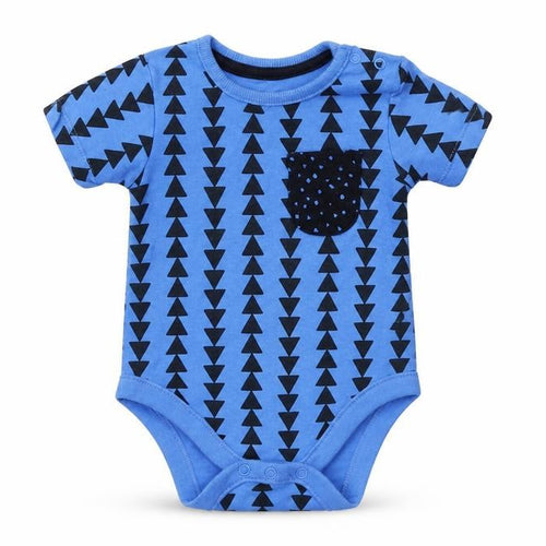 George Boys Blue Geometric  Babygrow One-Piece Size 6-9 Months