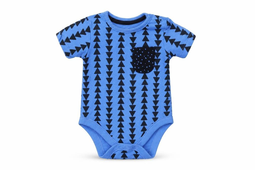 George Boys Blue Geometric  Babygrow One-Piece Size 6-9 Months