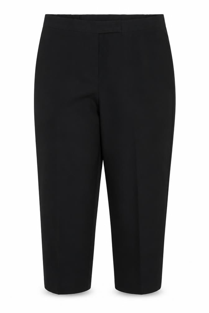 Front view of Wardrobe women’s black cropped trousers, size UK 16, 23-inch leg