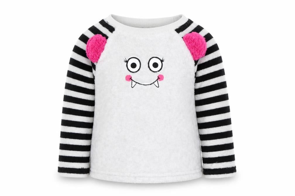 Very Girls Grey Striped  Top Pyjama Top Size 2-3 Years  - Monster