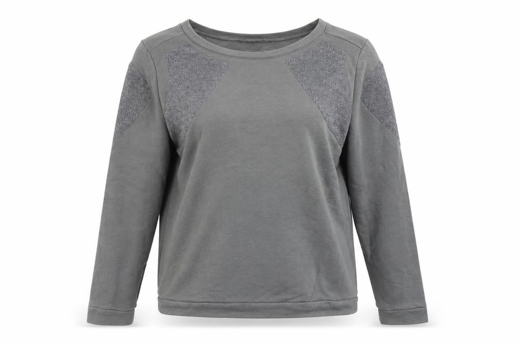 Front view of Marks & Spencer women’s grey pullover sweatshirt, size UK 10