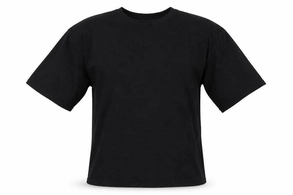 Front view of Missguided women’s black basic t-shirt, size UK 8