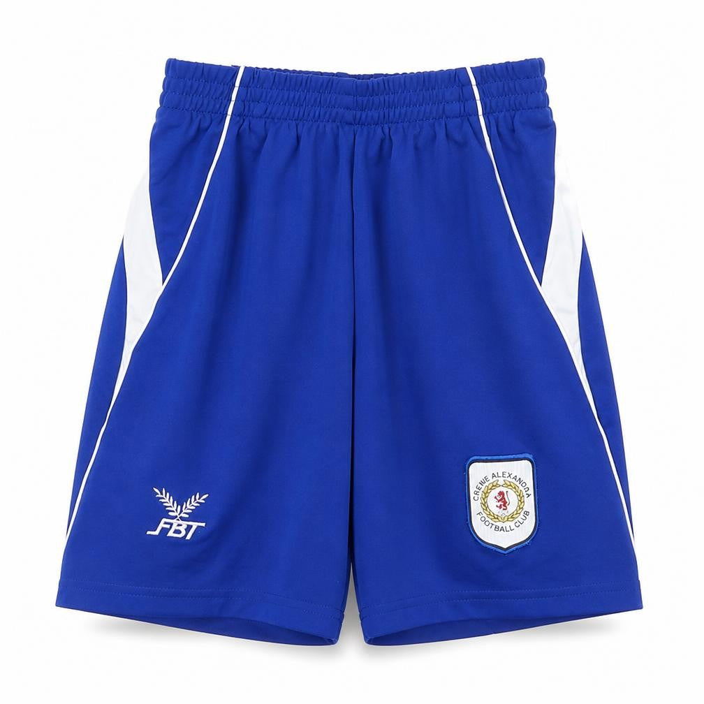 Front view of FB Sister boys’ blue bermuda shorts, size 10, years