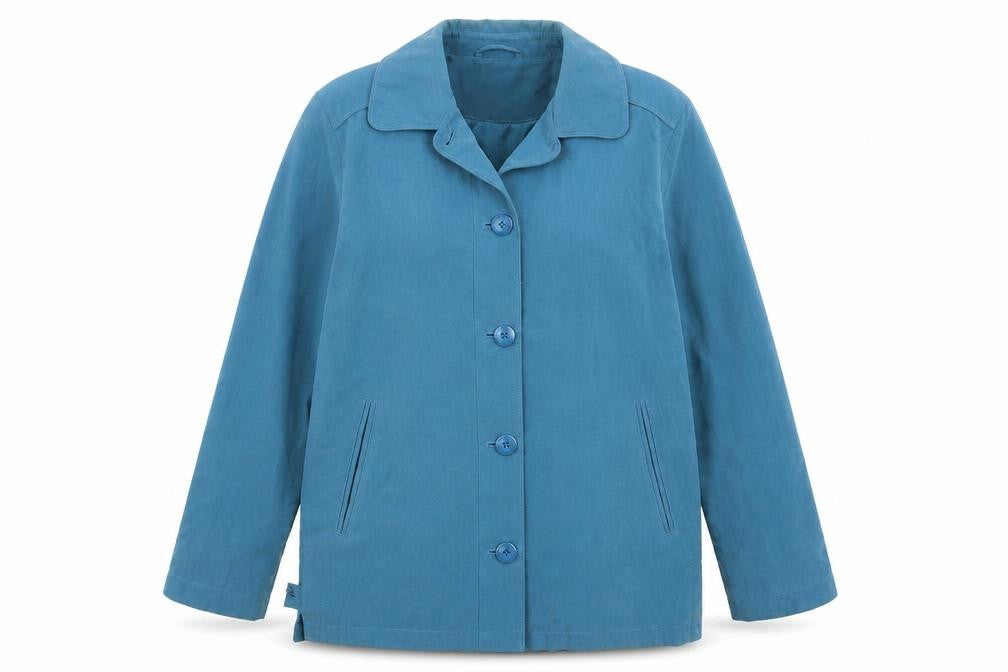 Front view of Danni Mac women’s blue jacket, size M