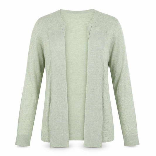 Front view of Principles women’s green shrug jumper, size UK 14