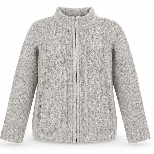BM Collection Womens Grey   Full Zip Jumper Size M