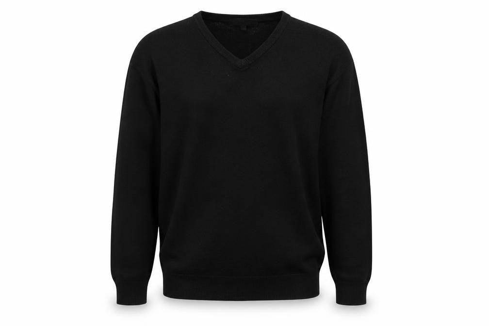 Front view of Marks & Spencer men’s black jumper, size S