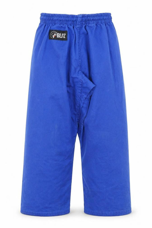 Front view of Preworn boys’ blue bloomer trousers, size 8, years