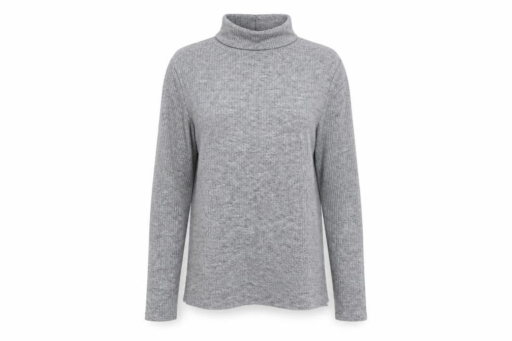 Front view of River Island women’s grey jumper, size UK 10