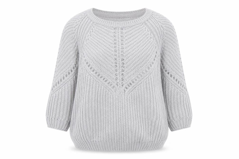 Front view of Next women’s grey jumper, size UK 14