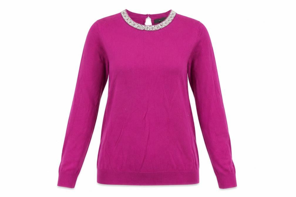 Front view of Primark women’s purple jumper, size XS