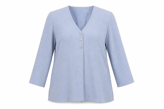 Front view of AWARD women’s blue jacket blazer, size UK 16