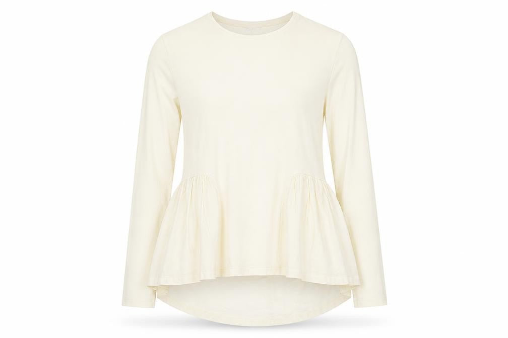 Front view of Peacocks women’s ivory basic blouse, size UK 10