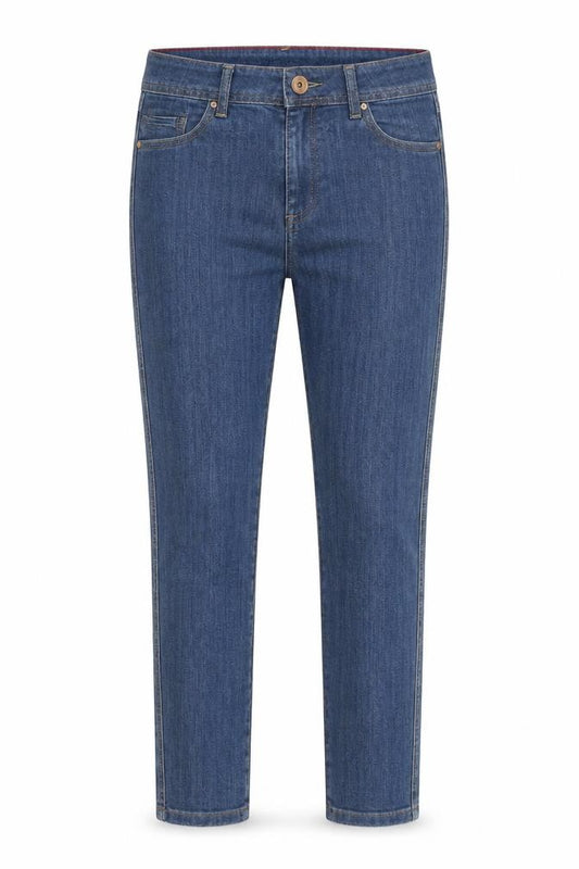 Front view of TALLY WEiJL women’s blue denim skinny jeans, size UK 10, 33-inch leg