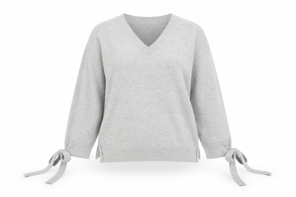 Front view of Marks & Spencer women’s grey jumper, size UK 12