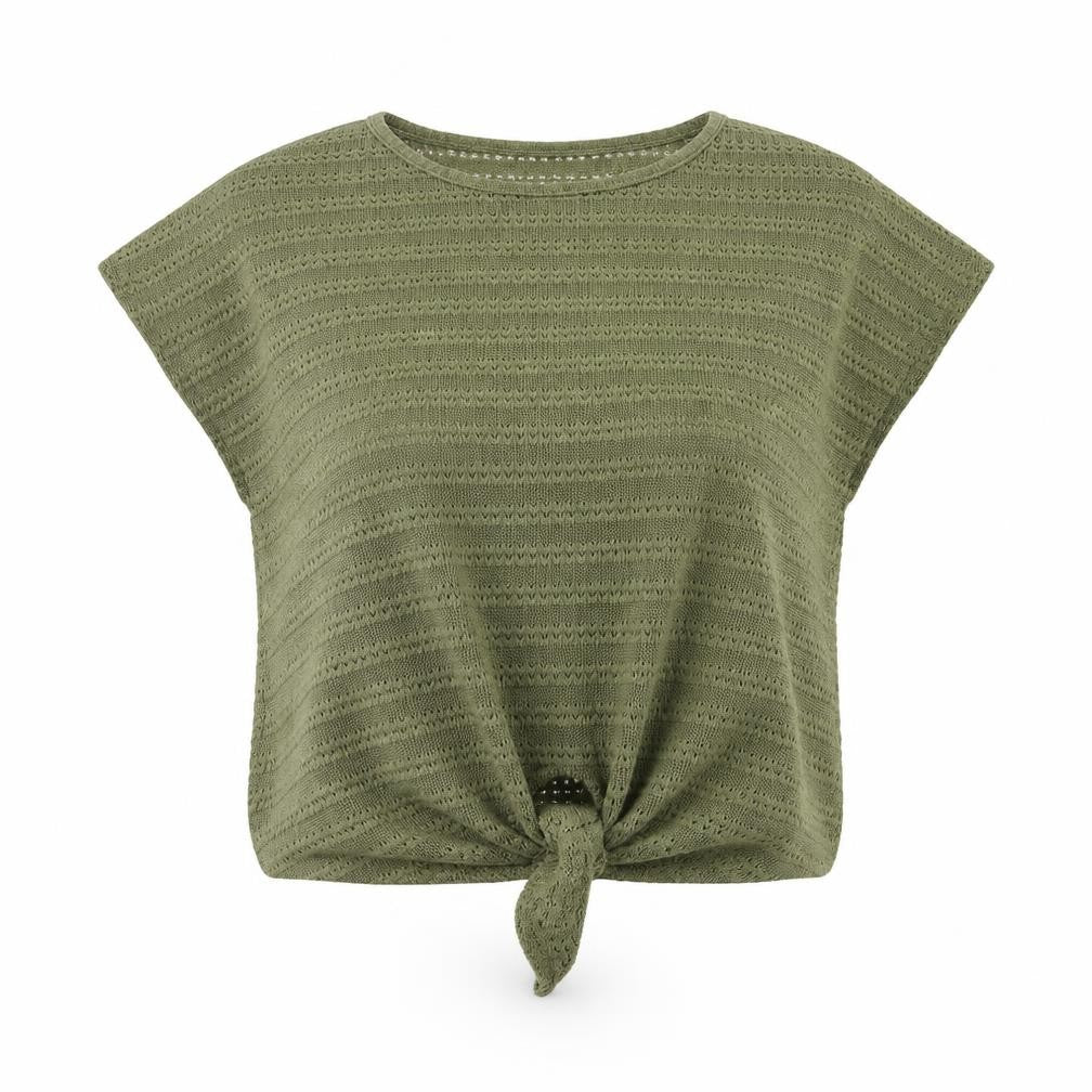 Front view of H&M women’s green jumper, size M