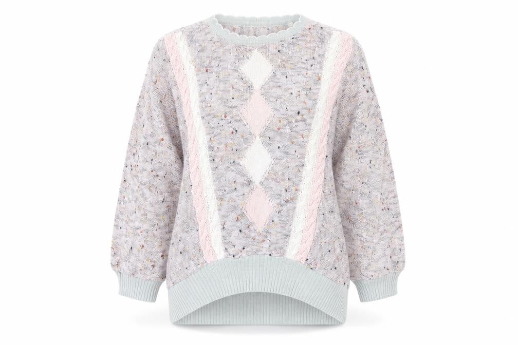 Front view of GRAZIA women’s multicoloured jumper, size UK 12
