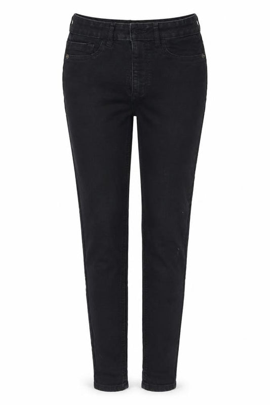 Front view of F&F women’s black skinny jeans, size UK 6, 27-inch leg