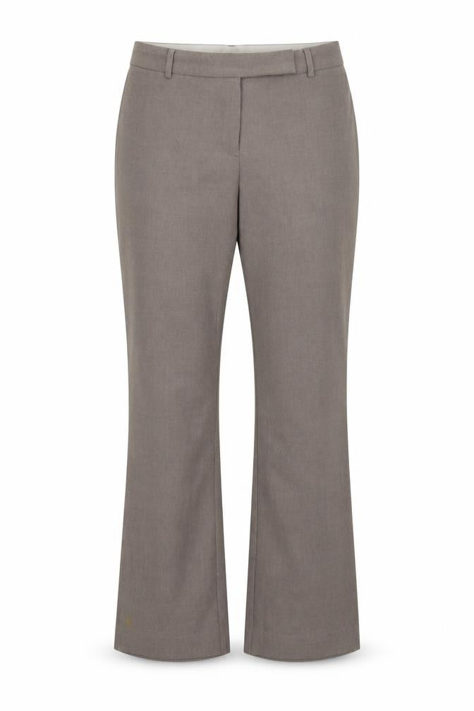 Front view of Marks & Spencer women’s grey trousers, size UK 10, 30-inch leg