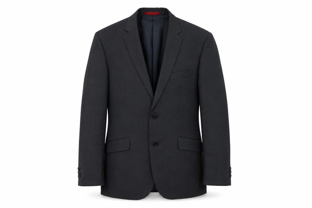 Front view of Burton men’s grey 3 piece blazer, size 40