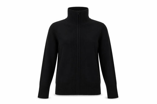 Front view of MK one women’s black jacket, size UK 12