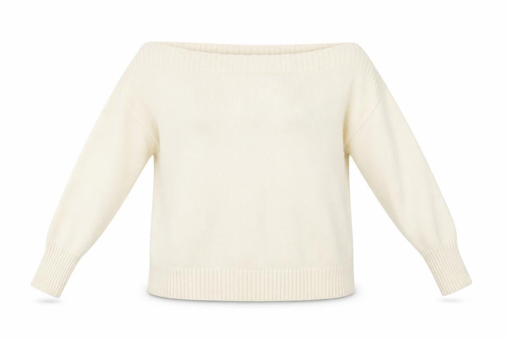 Front view of Peppercorn women’s ivory basic blouse, size M