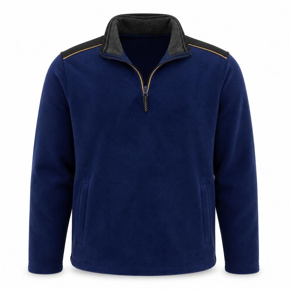 Front view of Sandstone men’s blue jumper, size S