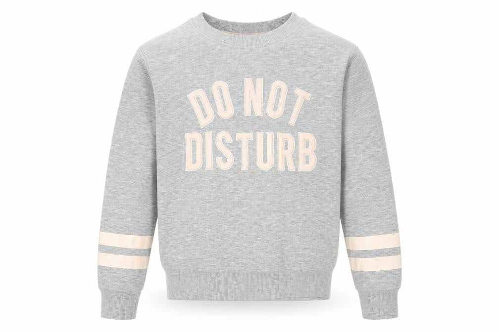Front view of New Look boys’ grey jumper, size S, - do not disturb