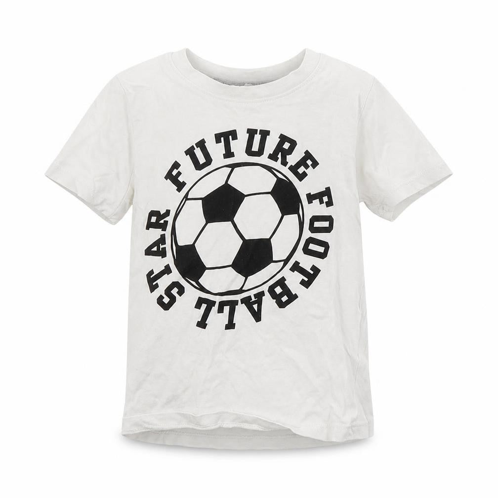 Front view of H&M boys’ white basic t-shirt, size 3-4, years