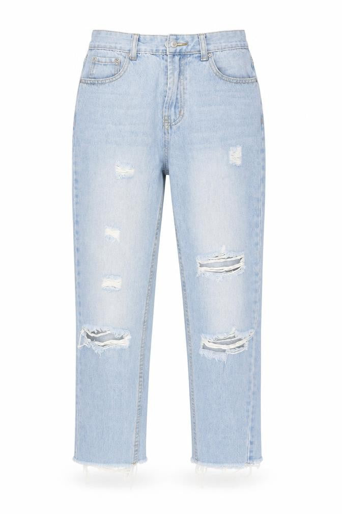 PRETTYLITTLETHING Womens Blue   Straight Jeans Size 8 L25 in