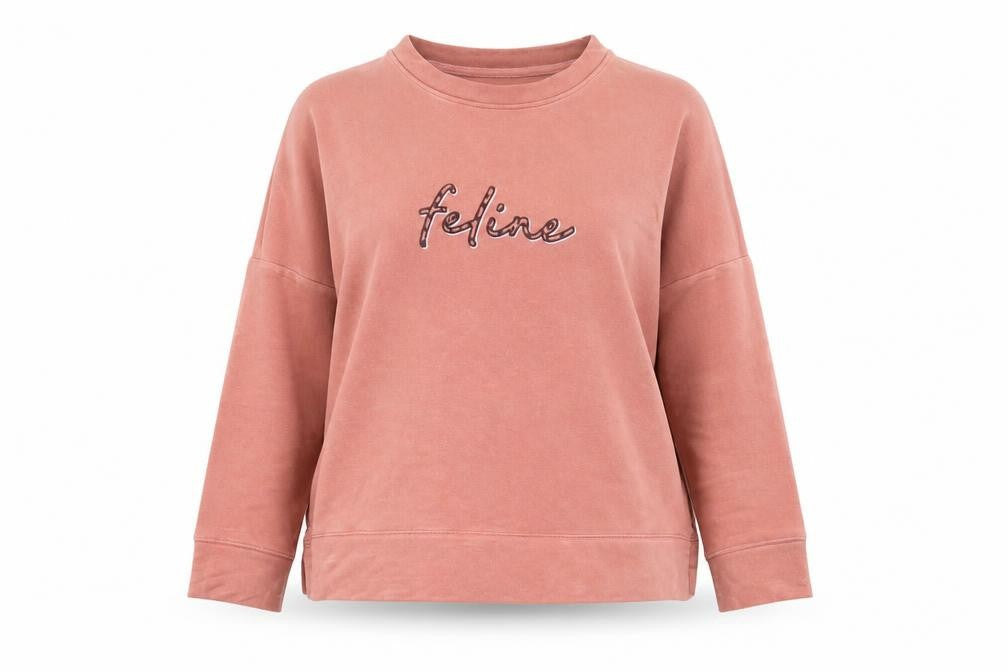 Front view of Marks & Spencer women’s pink jumper, size UK 14