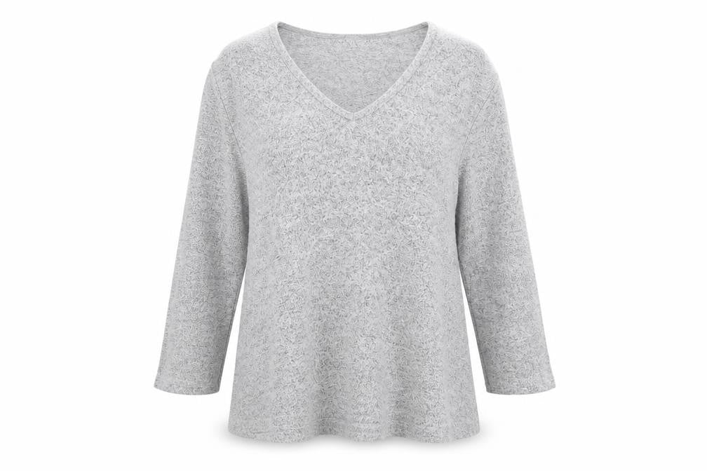 Front view of H&M women’s grey jumper, size M