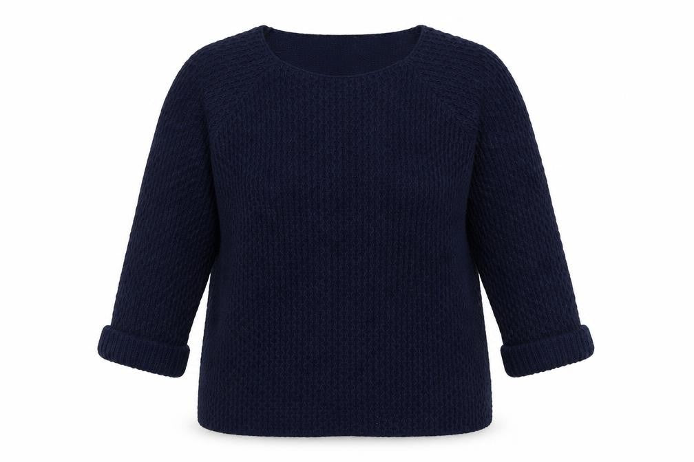 Front view of Simply Stock Shop women’s blue jumper, size L