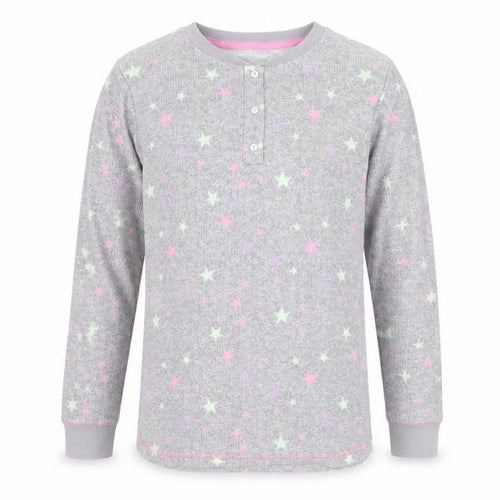 George Girls Grey    Pyjama Top Size 12 Years  - Star print