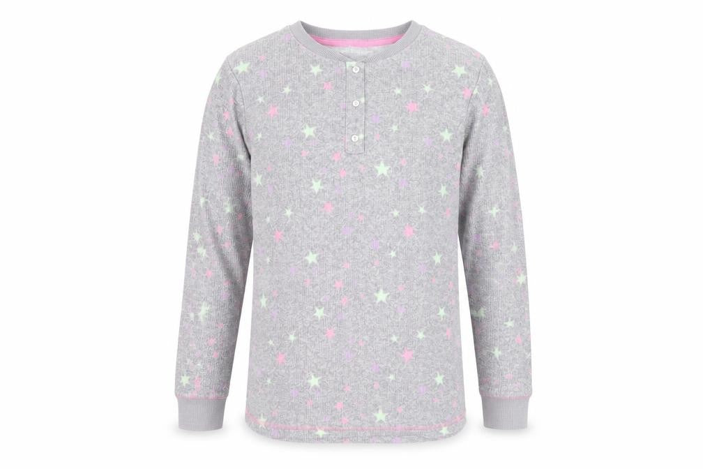 George Girls Grey    Pyjama Top Size 12 Years  - Star print