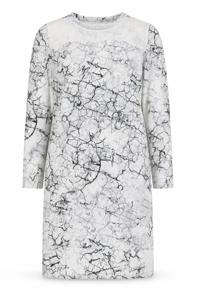 NEXT Womens White   T-Shirt Dress  Size 12  - Black and White Marble Effect