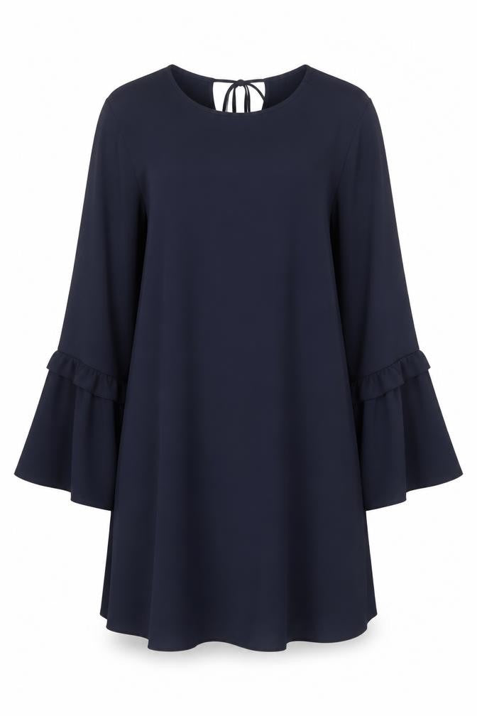Front view of Marks & Spencer women’s blue a-line, size UK 10